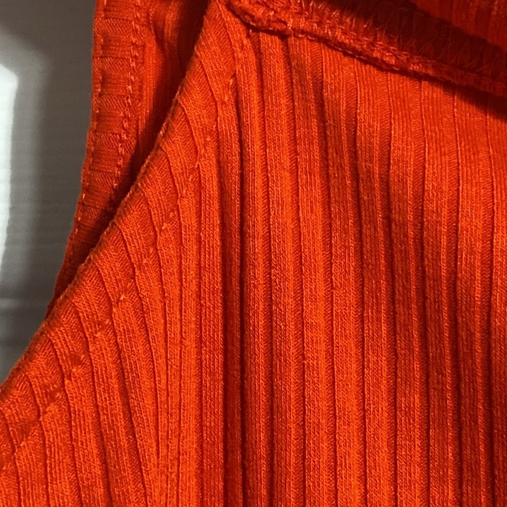 A New Day orange ribbed knit stretch top shirt blouse size XL - Picture 6 of 10